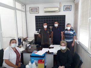 Gediz’de Sanayi Sitesi’nde aşılama yapıldı