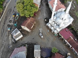 Zafer köyündeki çalışmalar havadan görüntülendi