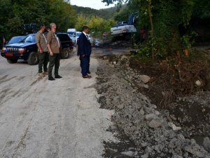 Vali Güler, yağışlarda zarar gören alanları inceledi