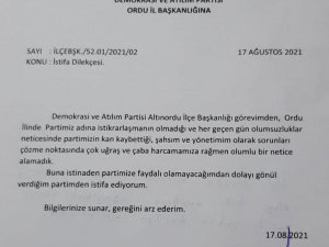 DEVA Partisi’nde istifa