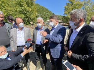 Binali Yıldırım; selin vurduğu Zafer köyünde