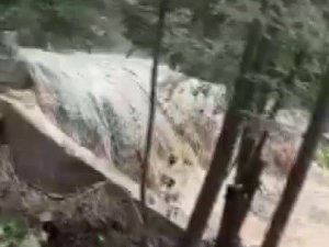 Alabalık tesisini harabe eden sel saniye saniye kaydedildi
