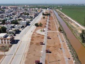 Şanlıurfa kırsalında yeşil alan çalışması
