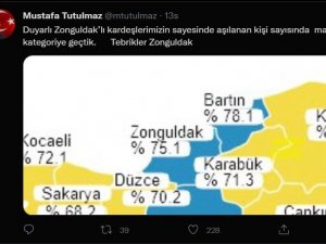 Zonguldak aşı haritasında maviye döndü