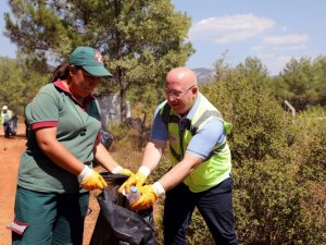 Kozağaç yangın bölgesinde çevre temizliği