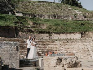 Konuralp Antik Kenti fotoğraf stüdyosuna dönüştü