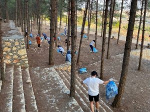 Sosyal medya üzerinden bir araya gelip ormanı temizlediler