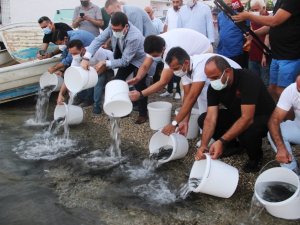 Önce denizi temizlediler sonra 30 bin yavru balığı denize bıraktılar