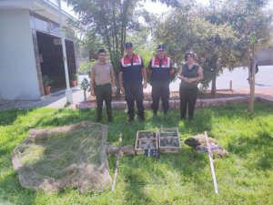 Tuzakla saka kuşu avlayan 2 kişiye 43 bin lira ceza