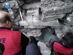 İtfaiyeciler taşların arasına düşen yavru köpekleri kurtarmak için 8 saat uğraştı