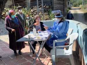 Sel mağdurlarına korona aşısı yapıldı