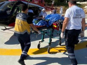 Kazada yaralanan şahıs ambulans helikopterle İstanbul’a sevk edildi