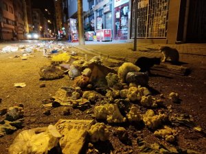 Pazarın ardından sokak savaş alanına döndü