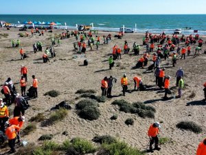 Mersin sahillerinde temizlik çalışması yapıldı
