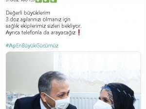 İstanbul Valisi Ali Yerlikaya’dan 3’üncü doz aşı paylaşımı