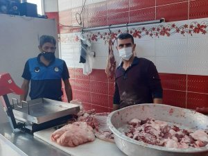 Viranşehir’de zabıta kasapları denetledi