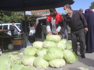 Erzincan’da kışın habercisi lahana tezgahlarda yerini aldı