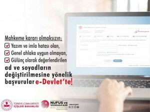 e-Devlet’te ad ve soyadı değişikliği başvuruları başladı
