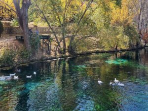 Kıraç toprakların turkuaz gerdanlığı renk cümbüşüne büründü