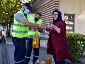 Tuzla’da atık yağ biriktirene temizlik seti