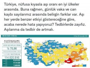 Ordu aşılamada birinci sırada