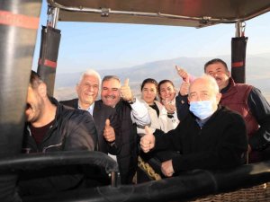 ‘Beyaz Cennet’i gün doğumu ile havadan izlediler