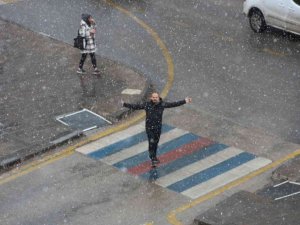Erzurum lapa lapa yağan kara teslim