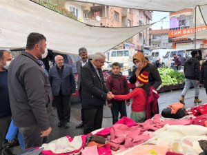 Başkan Güder, pazarcı esnaflarını ziyaret etti