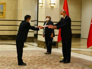 Cumhurbaşkanı Erdoğan, Moğolistan Büyükelçisi Munkhbayar’ı kabul etti