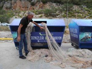 ‘Denizleri AĞlatmayın’ sloganı ile belirlenen bölgelere atık ağ toplama konteynırı yerleştirildi