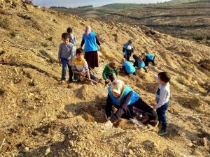 Manisalı hafızlar gelecek için 100 fidan dikti