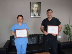 Düzce Üniversitesi Hastanesine teşekkür belgesi