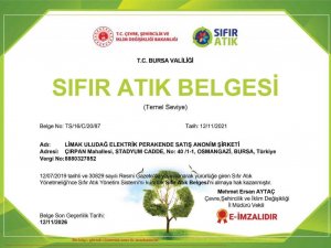 Limak Enerji Uludağ Elektrik, ‘Sıfır Atık Belgesi’ almaya hak kazandı