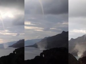 Akdeniz’de hortum böyle görüntülendi