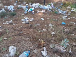 D100 karayolu kenarındaki atıklar ilçe halkını çileden çıkartıyor