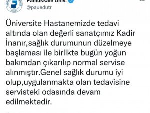 Yoğun bakımdan çıkan Kadir İnanır’ın tedavisi devam ediyor