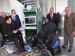 Meram’da engelliler için akü şarj istasyonları kuruldu