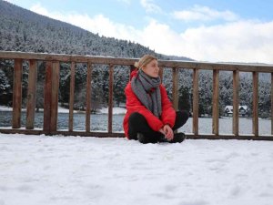 Gölcük Tabiat Parkı’nda kar güzelliği