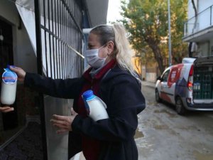 Efeler’de ücretsiz süt dağıtımı devam ediyor