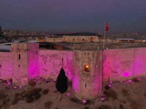 Gaziantep kalesi engelliler için mor renge büründü