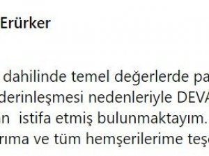 DEVA Partisi Aydın İl Başkanı istifa etti