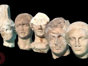 Knidos antik kentinde mermer heykel başları bulundu