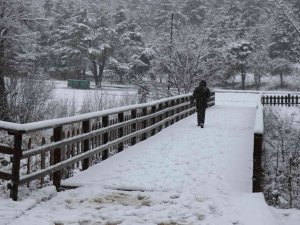 Abant Tabiat Parkı beyaz örtüyle kaplandı