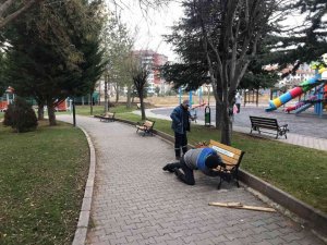 Pursaklar Belediyesi’nden parklara kış bakımı