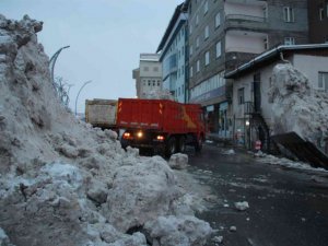 Hakkari’de iki günde 500 kamyon kar taşındı