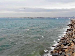 Kadıköy’de İSKİ’nin arıtma tesisinden bırakılan su denizin rengini değiştirdi