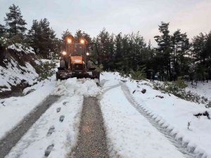 Menteşe’de kar mesaisi