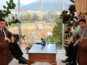 Efeler Kaymakamı Şahin, ADÜ Rektörü Aldemir ile görüştü