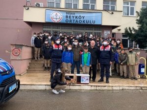 Jandarma ekipleri ve öğrenciler sokak hayvanları için seferber oldu