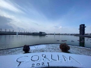 Çorum’da kartpostallık kar manzaraları